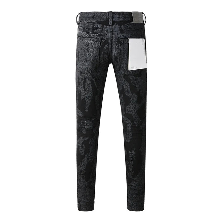 Edgy High Street Black Coated Jeans Pants