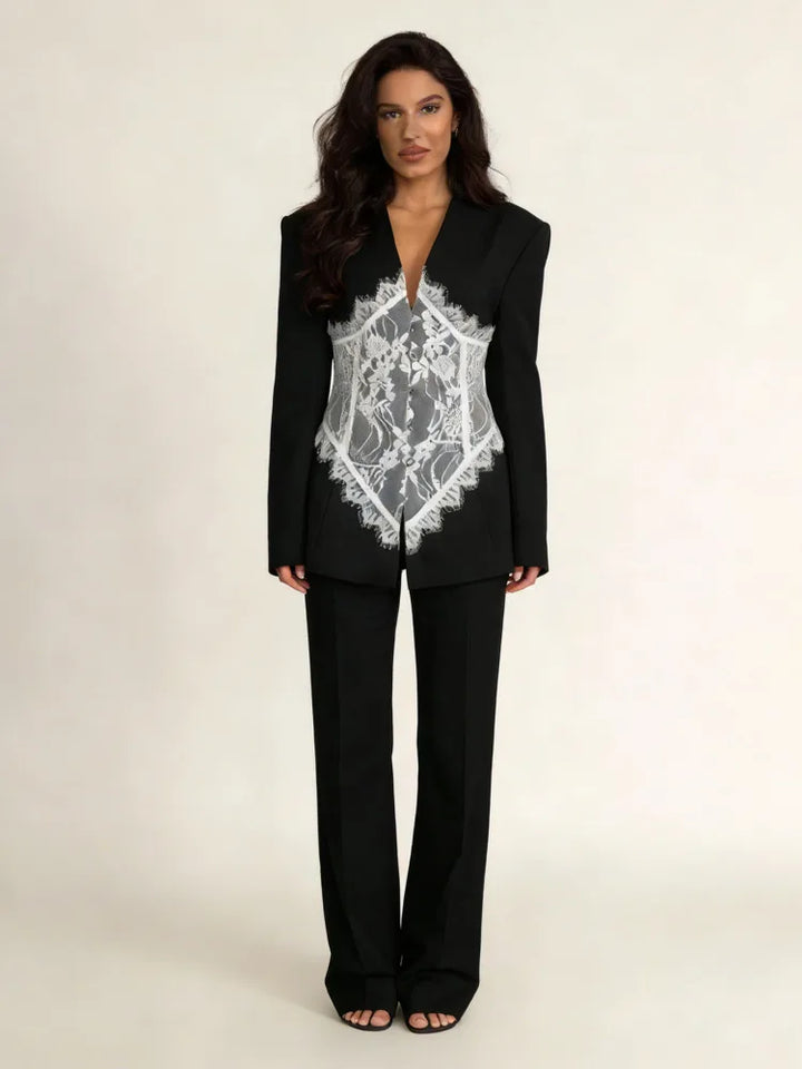 Trendy 2-Piece Flared Pants Suit