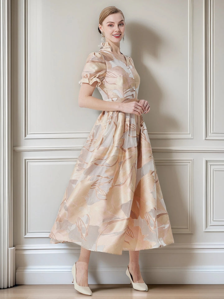 Fancy Floral A-Line Party Dress