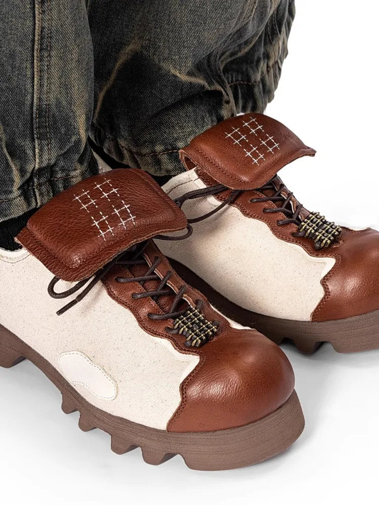 Stylish Spliced Canvas Platform Shoes