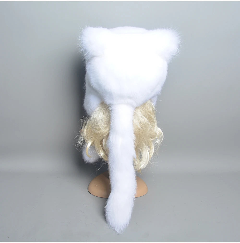 Luxury Hand-Knit Warm Fur Hat