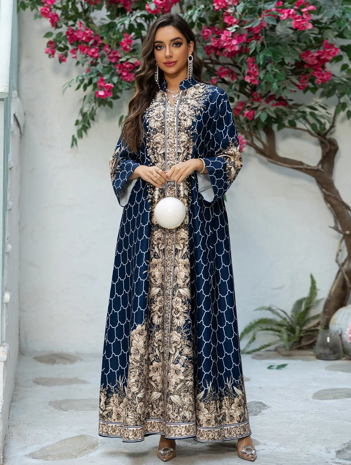 High-Class Bedazzled Long Kaftan Dress