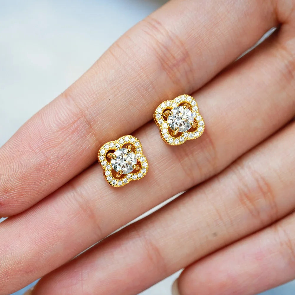 Luxury Plum Blossom Diamond Earrings