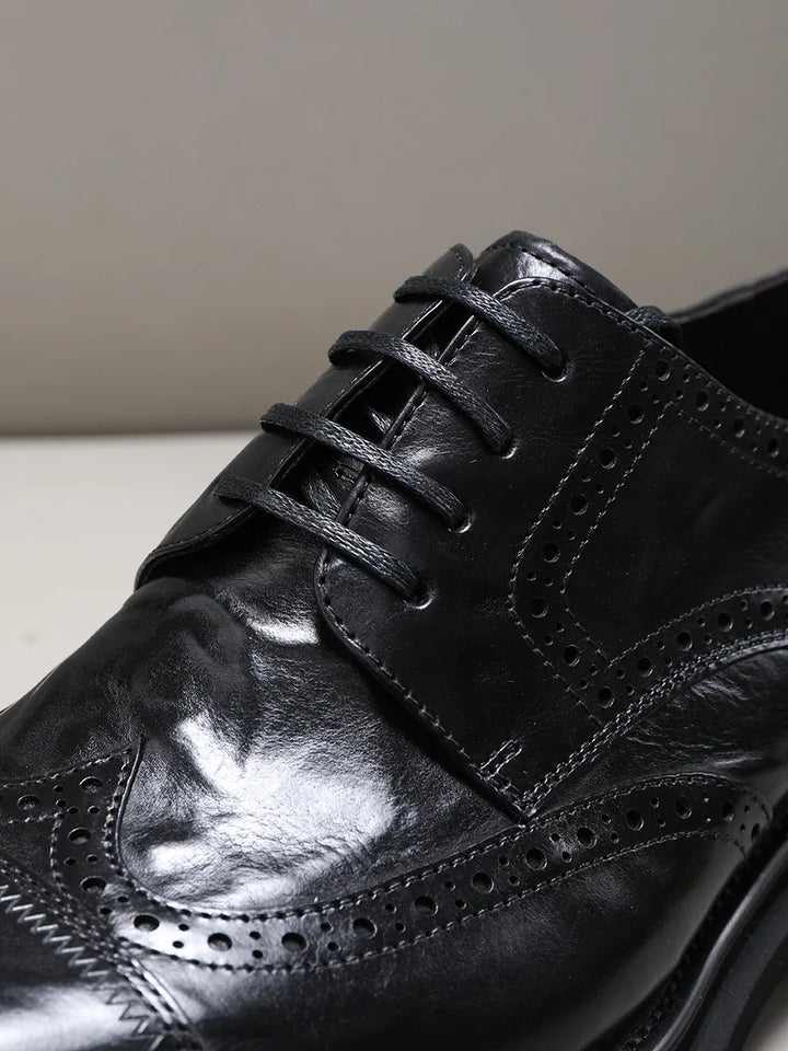 Classic Brogue Thick Soles Business Shoes