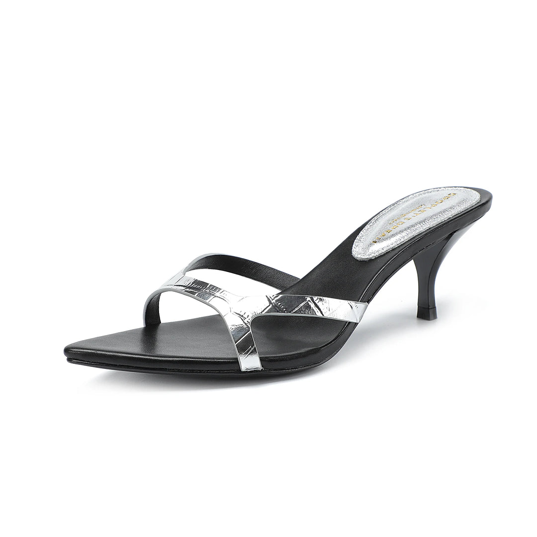 Stylish Pointed Mid-Heel Slippers
