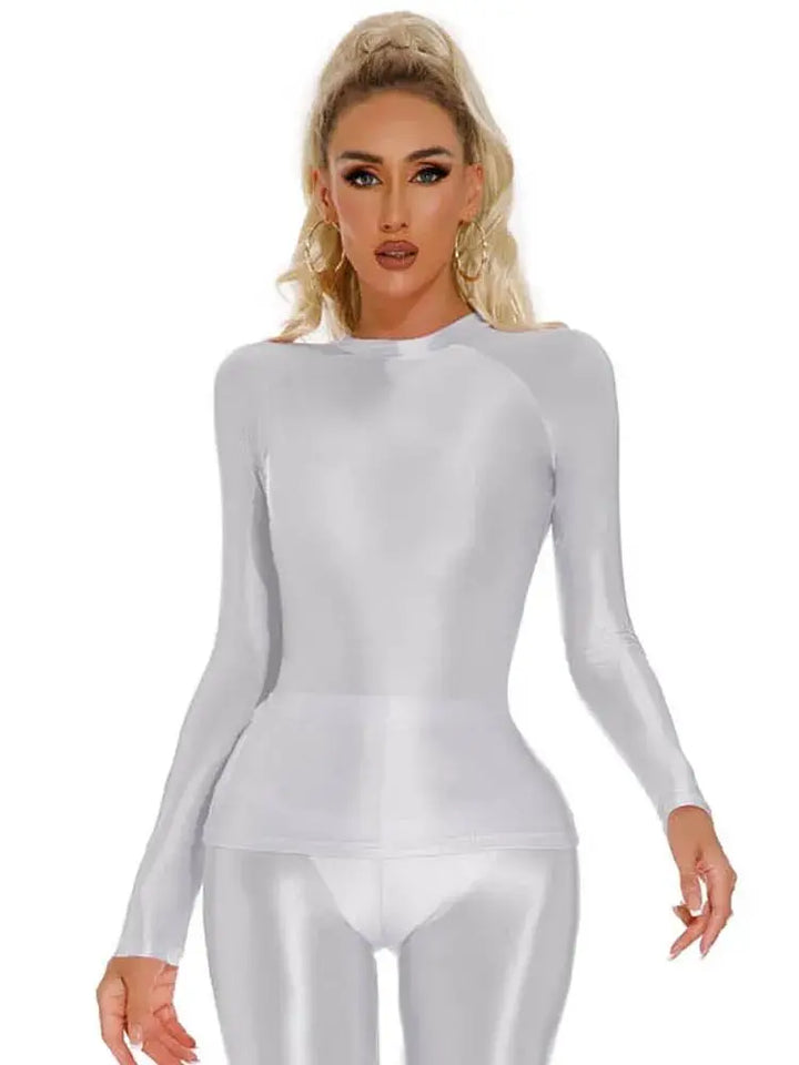 Glossy Shiny Fitness Crop Top
