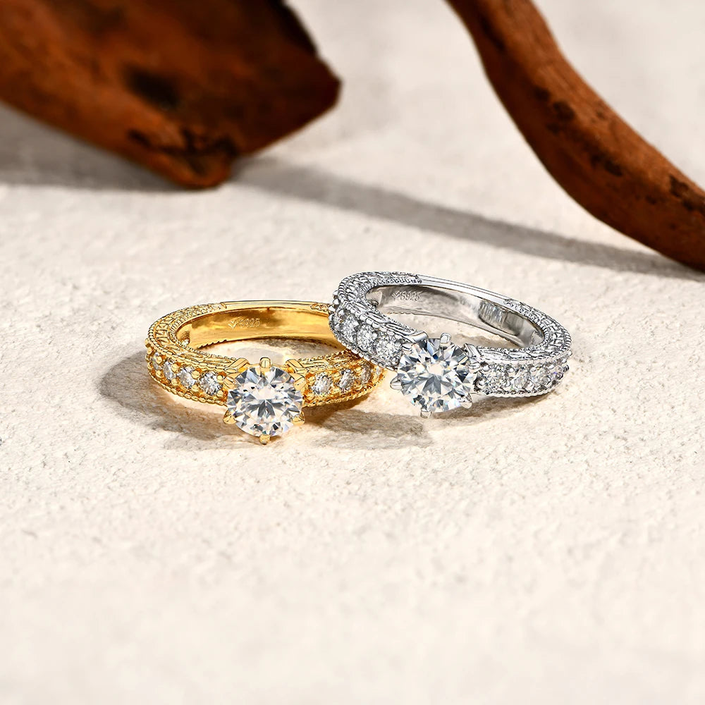 Moissanite Lab Diamond Engagement Ring