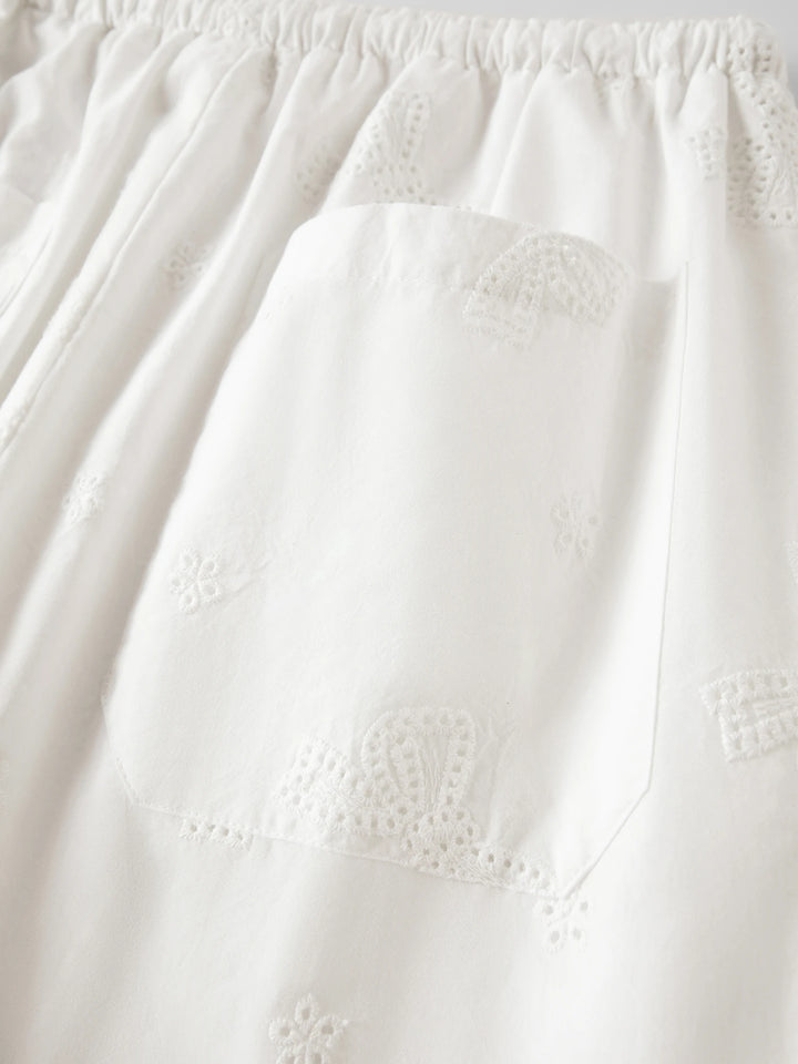 Stunning Wide Leg Cotton Lace Pants