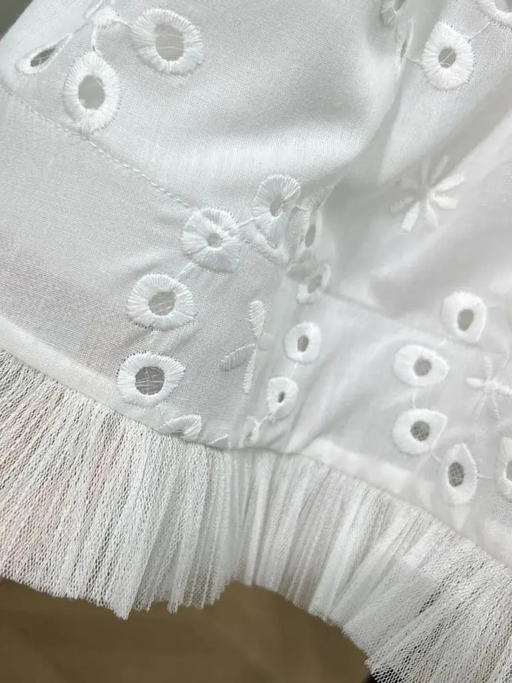 Radiant Embroidered Mini Halter-Neck Dress