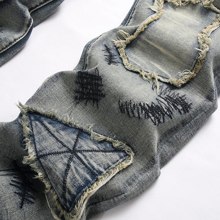 Flared Embroidery Bootcut Jeans Pants