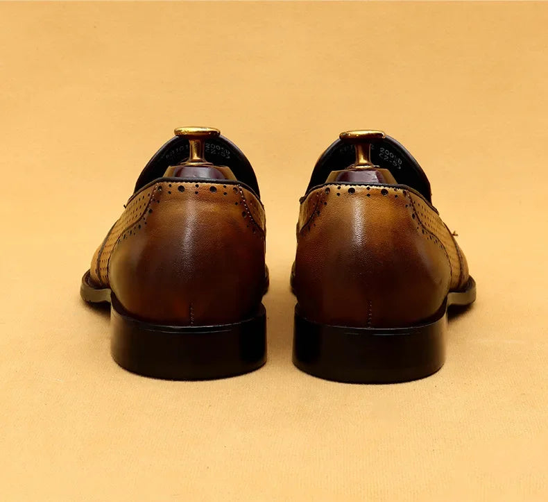 Genuine Leather Business Slip On Loafers