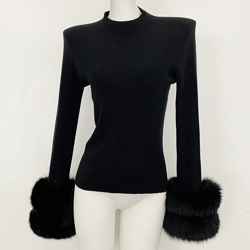 Refined Half Turtleneck Knit Warm Top