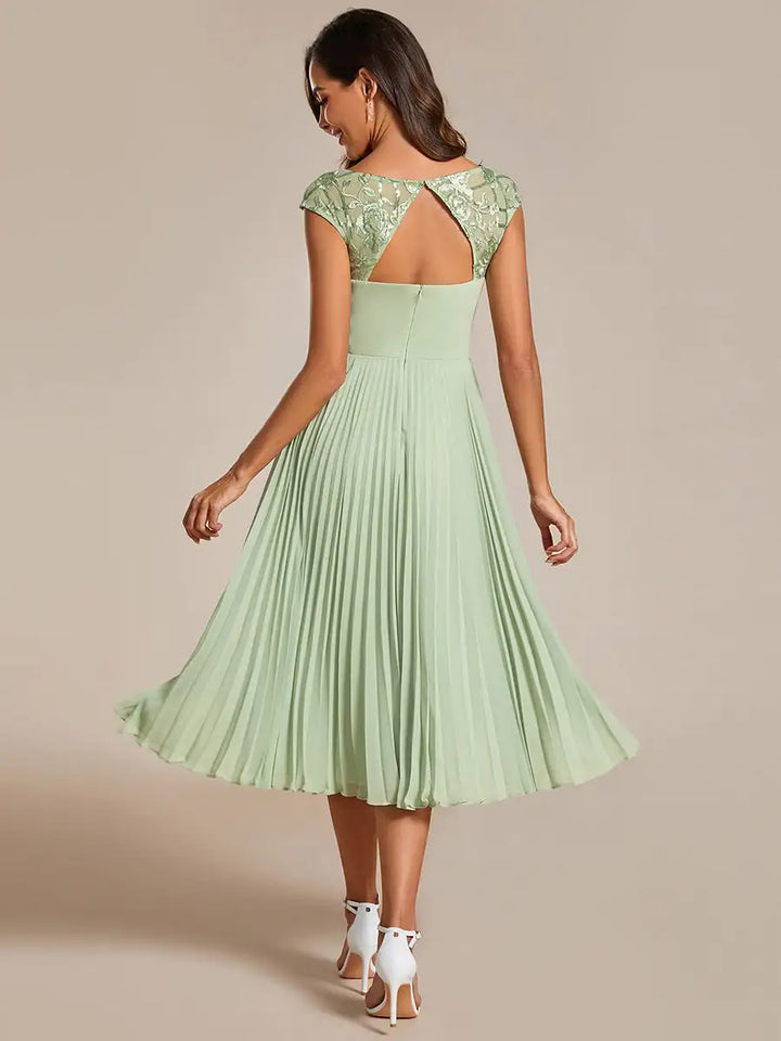 Pleated A-Line Cocktail & Party Dress