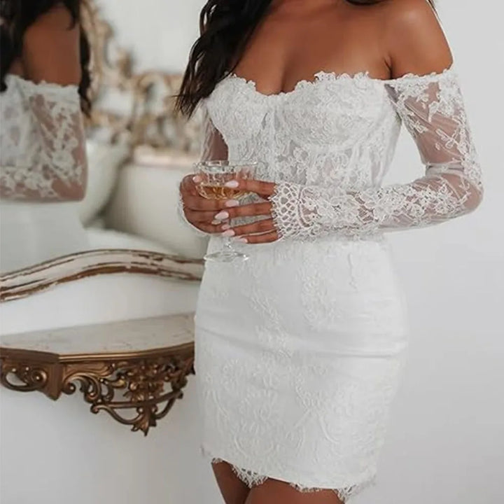 Luxury Backless Mini Wedding Dress
