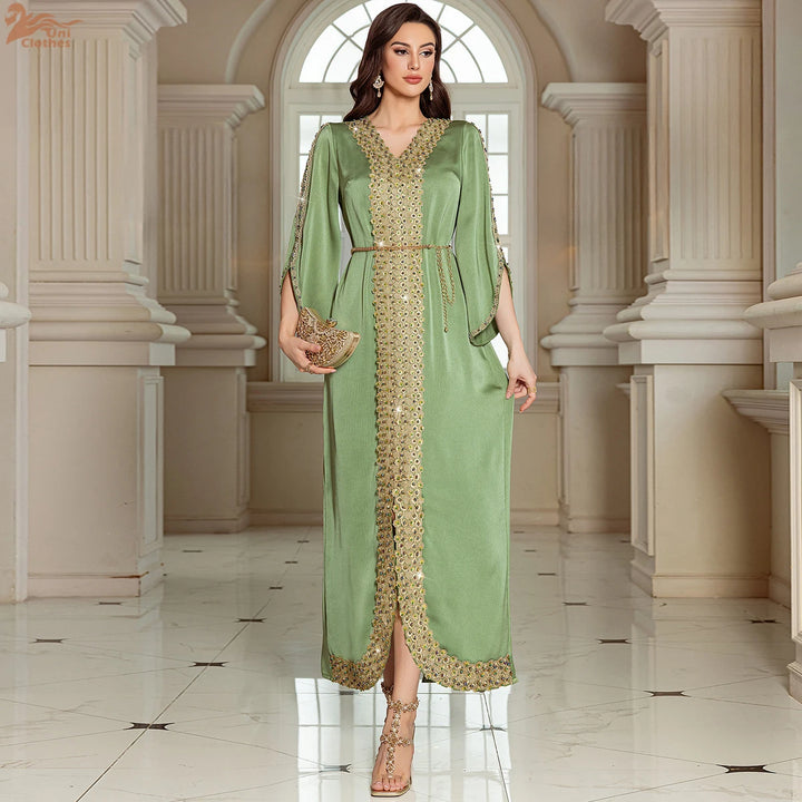 Lovely Satin Kaftan Maxi Dress