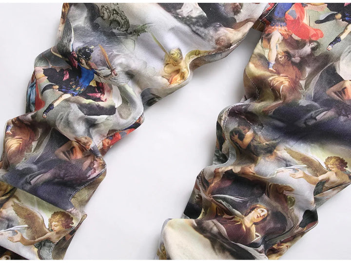 Fashionable Angel Immortal Tapered Printed Pants