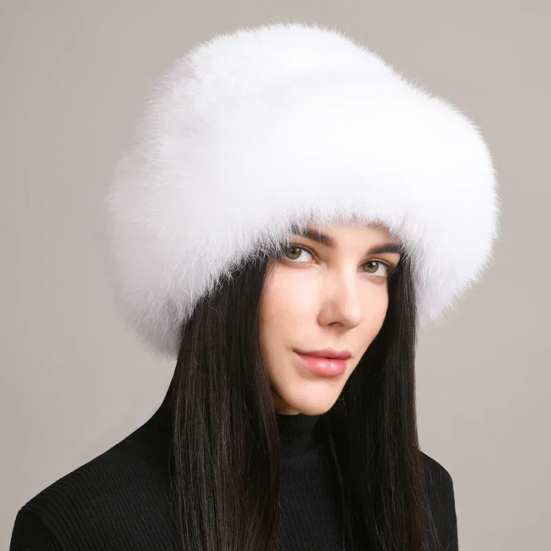 Premium Fur Knit Beanie Hat