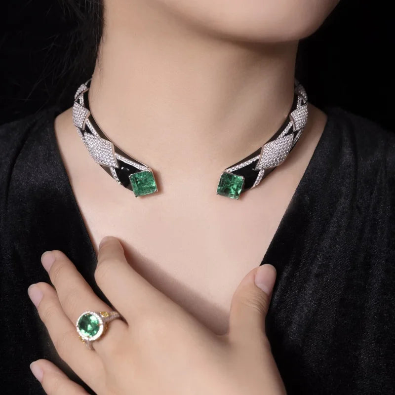 Luxury Synthetic Zircon Choker Necklace