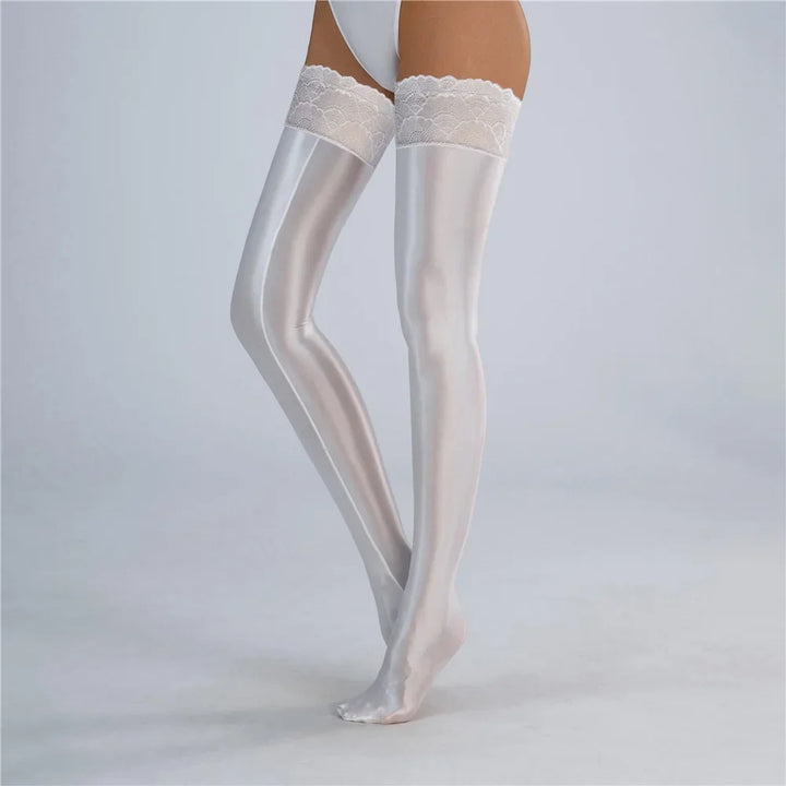 Smooth Elastic Maid Oil Shiny Stockings
