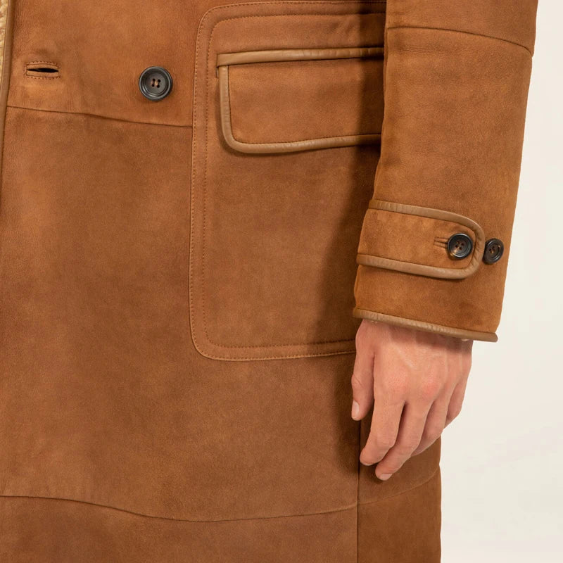 Real Leather Warm X-Long Coat