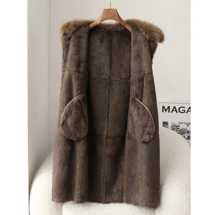 Understated Real Fur Long Coat