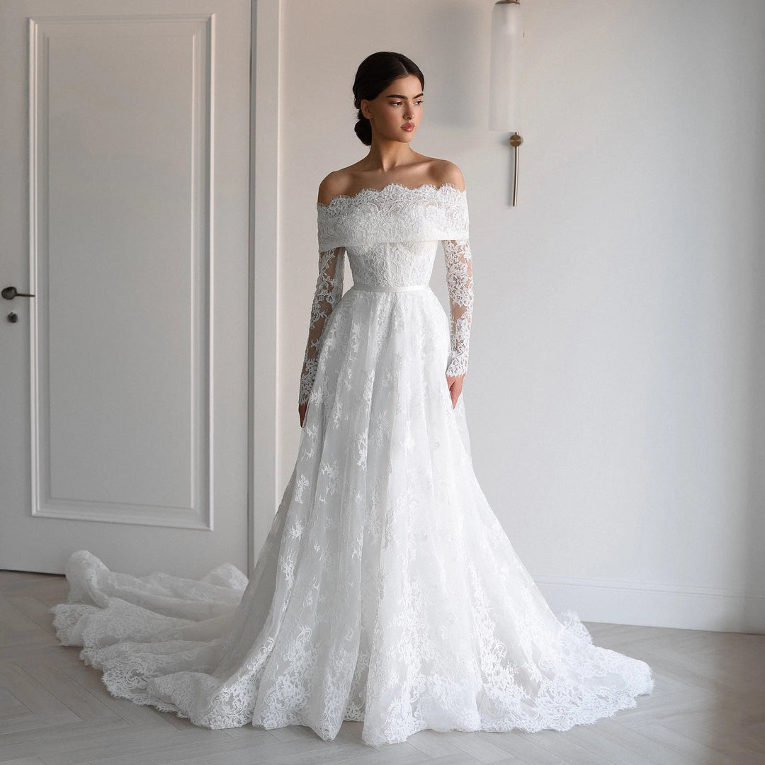 Alluring Illusion Lace Bridal Dress