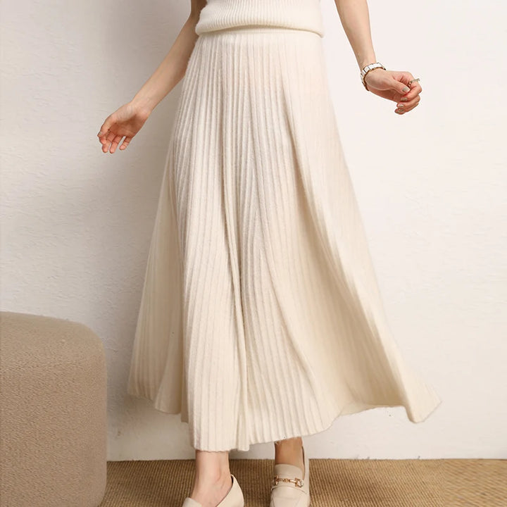 Timeless A-Line Midi Cashmere Skirt