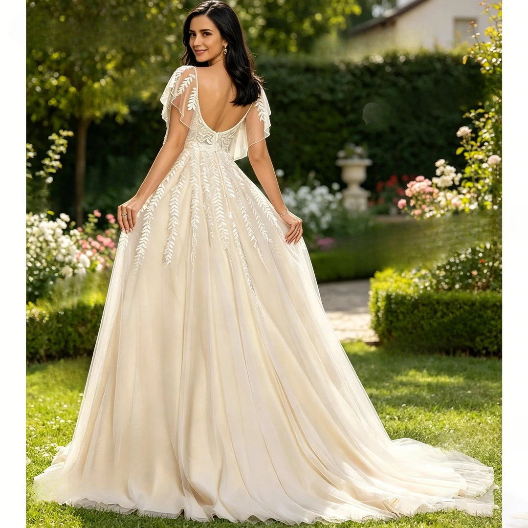 Exquisite Appliqued Bridal Gown