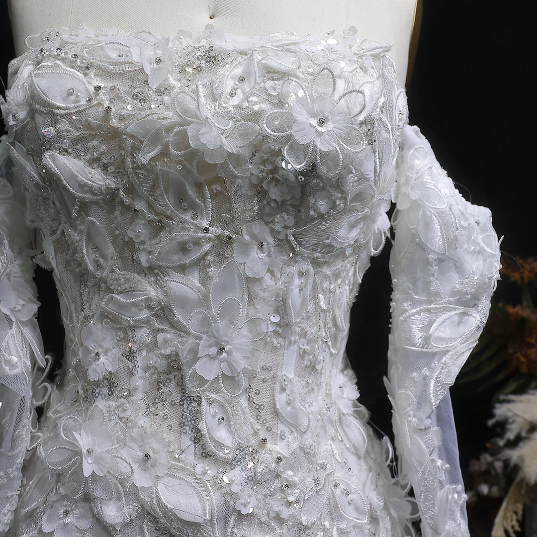 Modern Appliques Tulle Bridal Couture