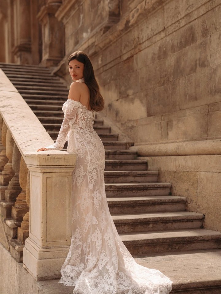Lovely Choker Veil Pearl Bridal Couture