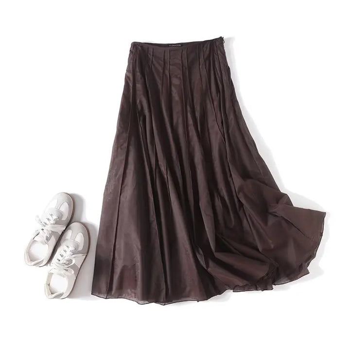Luxury High-Waist Mesh Cotton Skirt