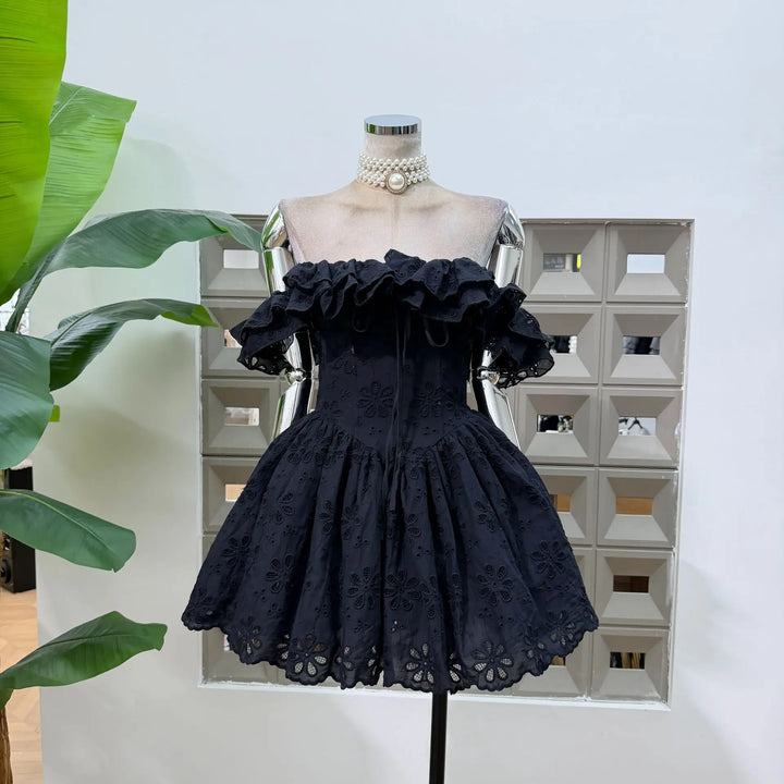 Graceful Eyelet Embroidered Corset Dress