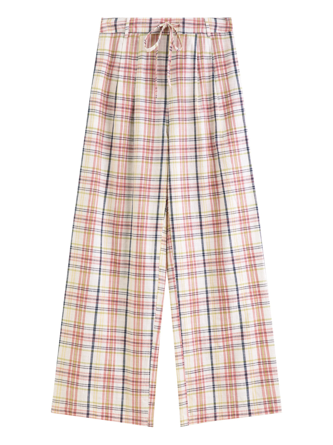 Retro Color-blocked High Waist Pants