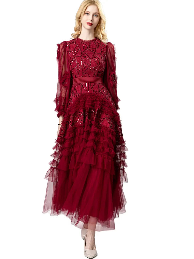 Elegant Round Neck Pendant Dress