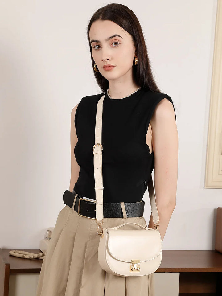Refined Cowhide Crossbody Bag