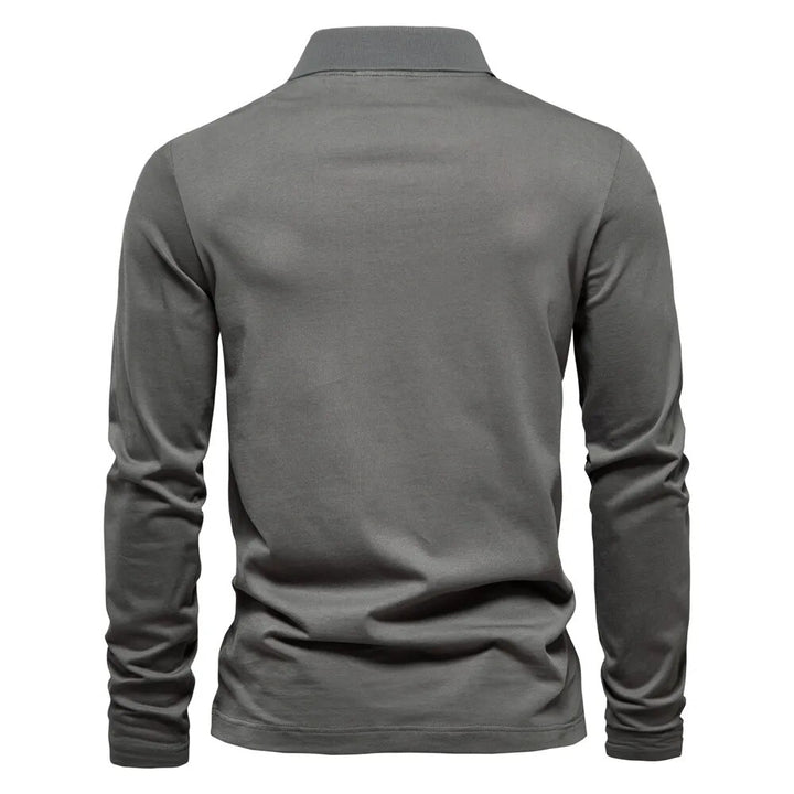 Long Sleeve Men's Basic Polo Shirt