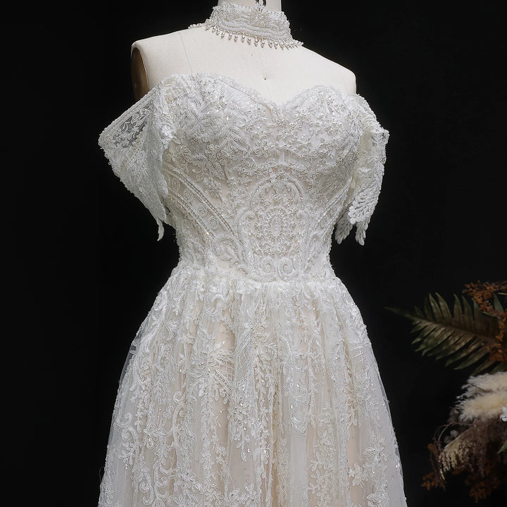 Sweet Floral Applique Bridal Couture