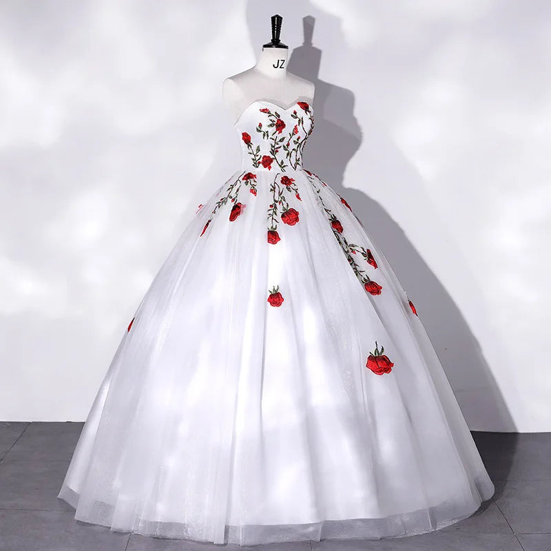 Sweetheart 3D Flower Ball Gown Dress