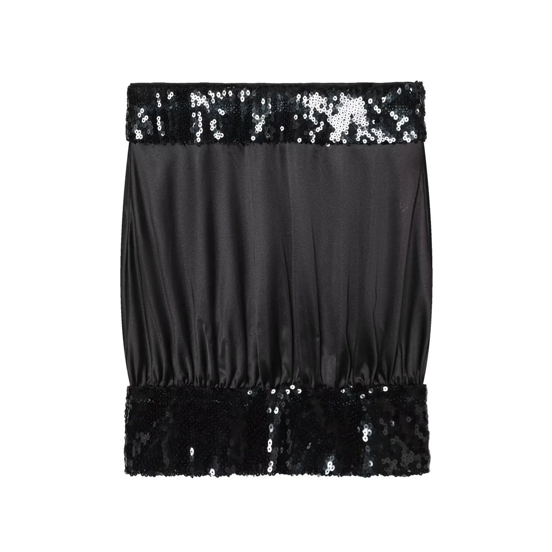 Stunning Sequins Satin Crop Top