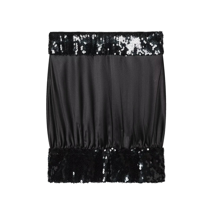 Stunning Sequins Satin Crop Top