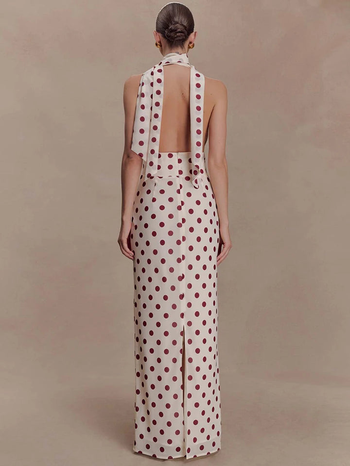 Classic Halter Deep V Neck Dress