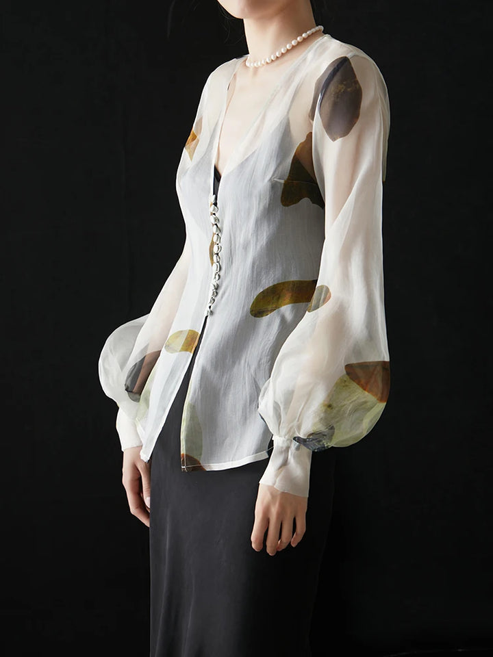 French Temperament Silk Blouse