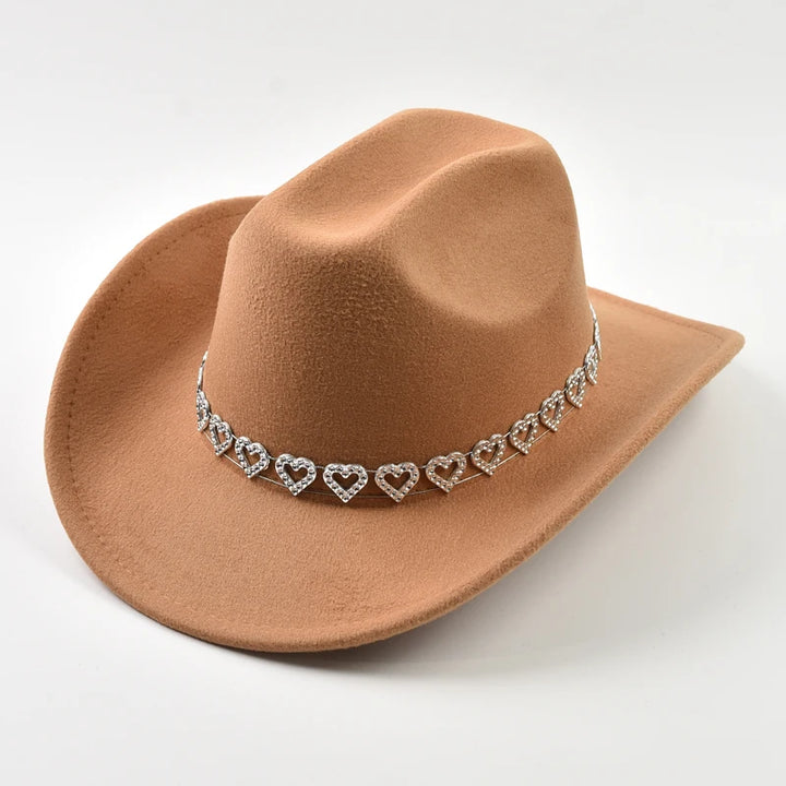 Sleek Roll-Up Brim Cowgirl Hat
