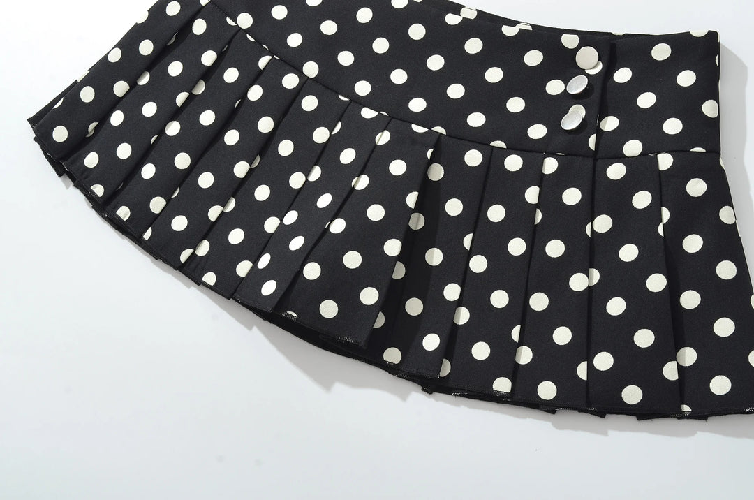 Stunning Low Waist Polka Dots Mini Skirt