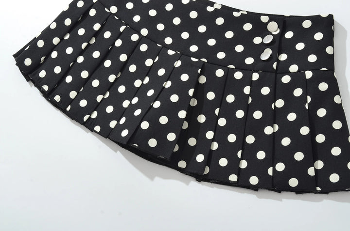 Stunning Low Waist Polka Dots Mini Skirt