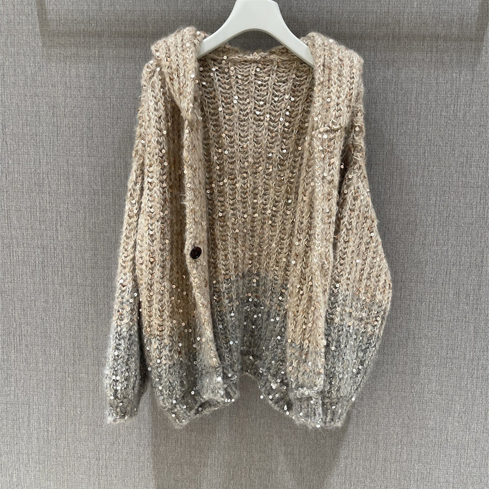 Temperament Sequin Women Mohair Blends Cardigan| All For Me Today