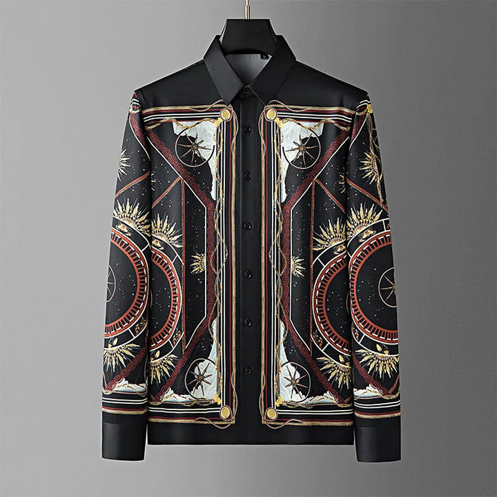 Handsome Long Sleeved Printed Shirt