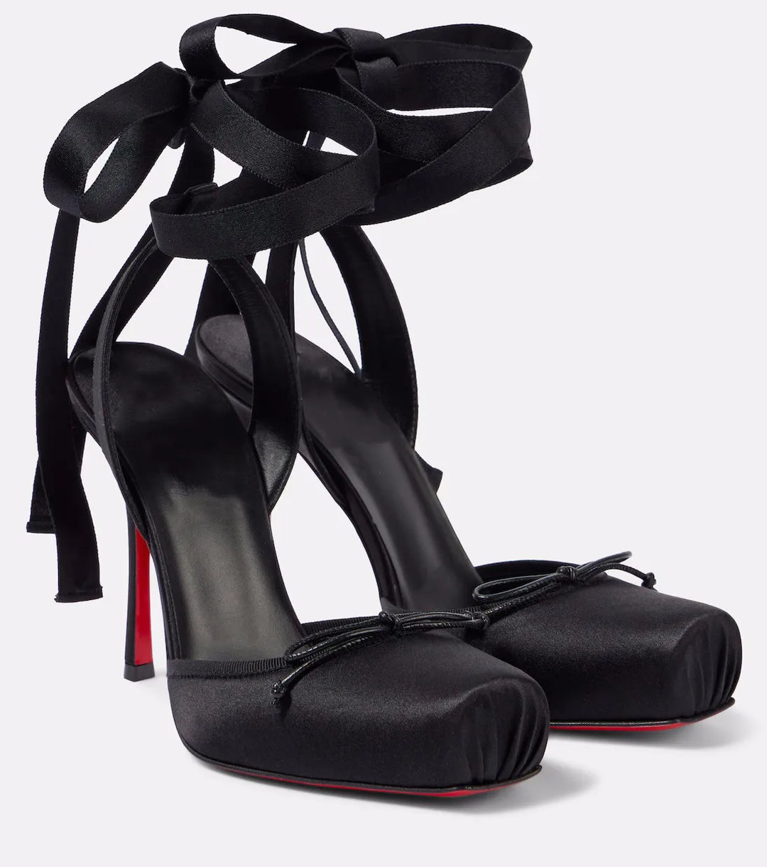 Fashionable Square Toe Satin Heels