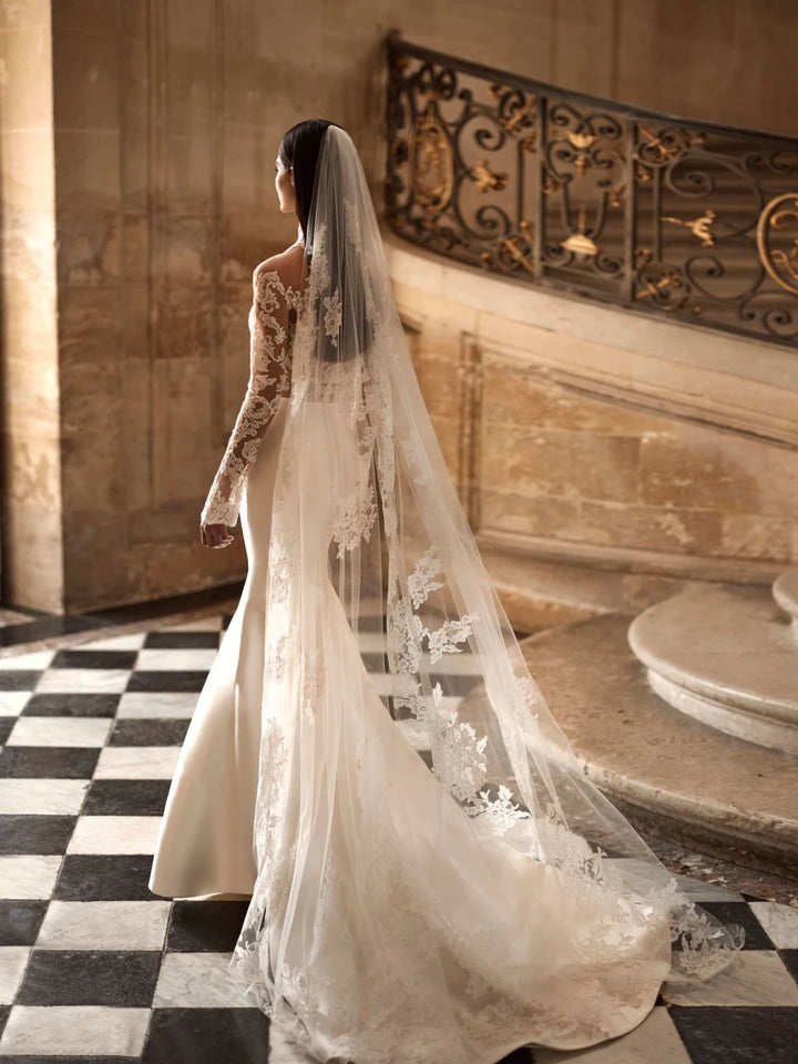 Vogue Lace High Neck Dreamy Bridal Dress