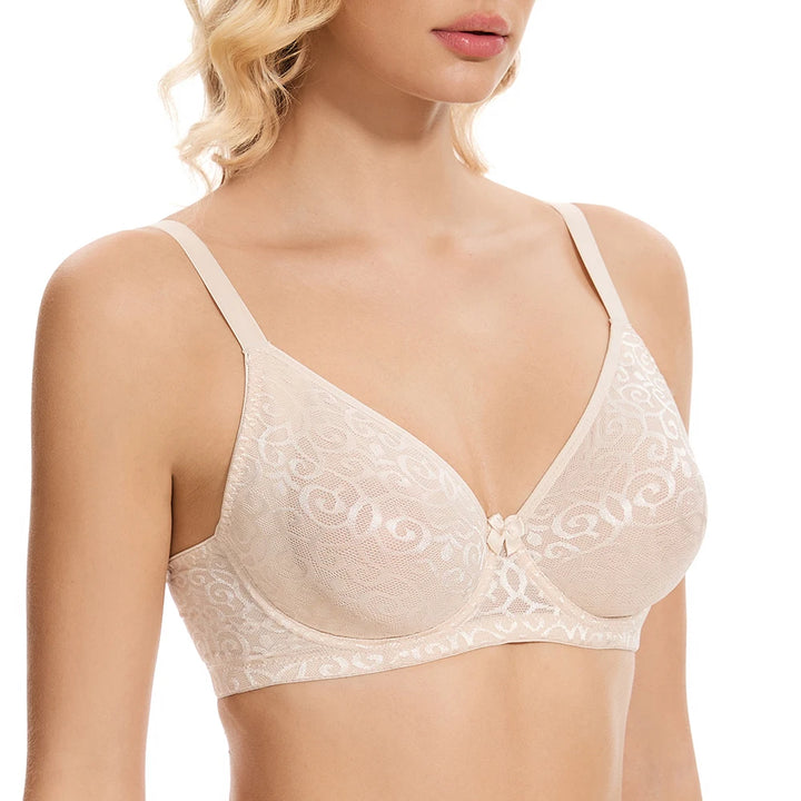 Comfortable Floral Mesh Ultra-thin Bra